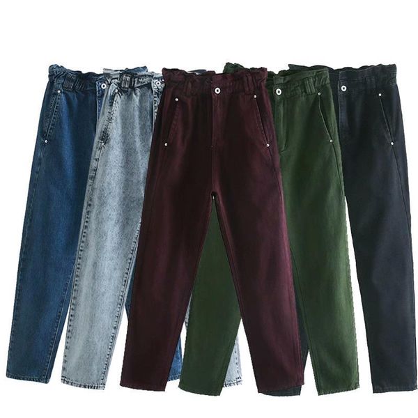 za 5 colors ies autumn women pant winter cotton high waist straight solid color casual trousers streetwear, Black;white
za 5 colors ies autumn women pant winter cotton high waist straight solid color casual trousers streetwear, Black;white