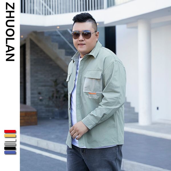 men's 2020 large casual shirt fat man loose trend coat versatile oversize clothes 300kg, White;black
men's 2020 large casual shirt fat man loose trend coat versatile oversize clothes 300kg, White;black