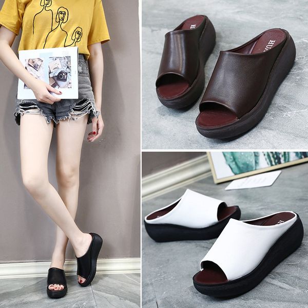 luxury slippers one line summer fashion wear cool slippers korean fish mouth thick bottom net red slope heel women's sho, Black
luxury slippers one line summer fashion wear cool slippers korean fish mouth thick bottom net red slope heel women's sho, Black