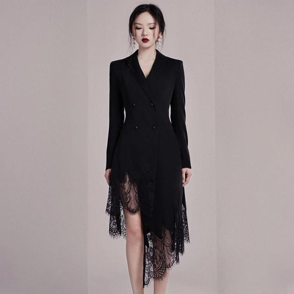 casual dresses women black notched collar autumn lace patchwork party dress vestidos ladies irregular slim, Black;gray
casual dresses women black notched collar autumn lace patchwork party dress vestidos ladies irregular slim, Black;gray