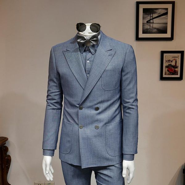 men's suits & blazers xm geekispring and summer micro elastic business leisure single west light blue no iron slim fit double breasted, White;black
men's suits & blazers xm geekispring and summer micro elastic business leisure single west light blue no iron slim fit double breasted, White;black