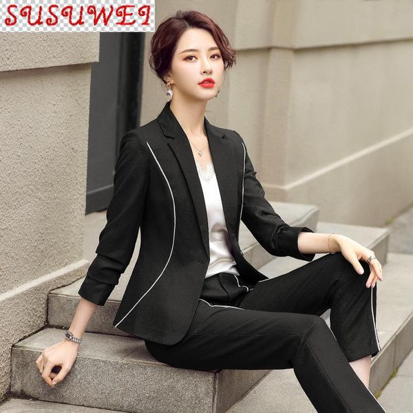 plus size women's s-4xl business suit pants two-piece autumn and winter slim fit ladies blazer casual trousers two piece, White
plus size women's s-4xl business suit pants two-piece autumn and winter slim fit ladies blazer casual trousers two piece, White