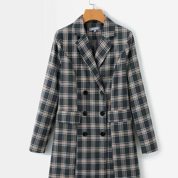 women's jackets f0561 paragraphs - 20 han edition cultivate morality lapel double-breasted plaid waist long-sleeved jacket, Black;brown
women's jackets f0561 paragraphs - 20 han edition cultivate morality lapel double-breasted plaid waist long-sleeved jacket, Black;brown
