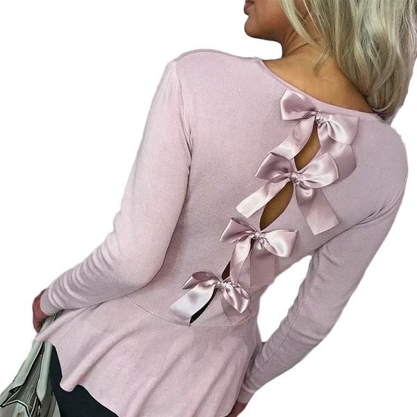 women's blouses & shirts women back bow 2021 fashion long sleeve o-neck office shirt blouse casual hollowout blusas femininas, White
women's blouses & shirts women back bow 2021 fashion long sleeve o-neck office shirt blouse casual hollowout blusas femininas, White