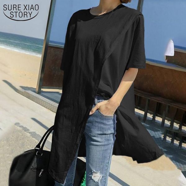 women's blouses & shirts irregular split bottoming white women casual blouse cotton short sleeve round neck party 10142
women's blouses & shirts irregular split bottoming white women casual blouse cotton short sleeve round neck party 10142