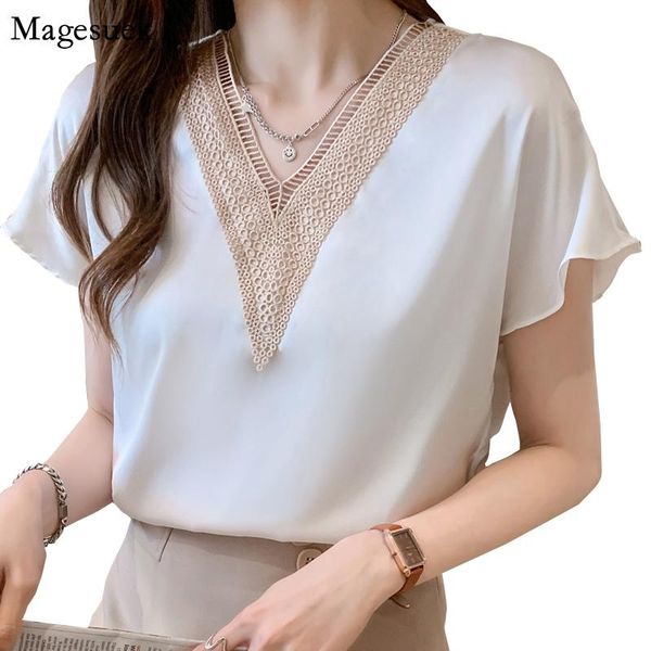 women's blouses & shirts short sleeve women summer 2021 casual chiffon shirt white office v neck plus size clothing blusas mujer 15200
women's blouses & shirts short sleeve women summer 2021 casual chiffon shirt white office v neck plus size clothing blusas mujer 15200
