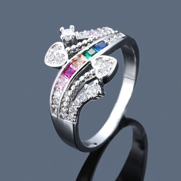 wedding rings charm female ladies colorful zircon stone ring creative silver gold color cross promise heart engagement for women, Slivery;golden
wedding rings charm female ladies colorful zircon stone ring creative silver gold color cross promise heart engagement for women, Slivery;golden