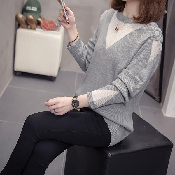 women's sweaters plus size knitted autumn winter elegant fashion mesh patchwork ladies pullovers jumpers oversize knitwear 1 mye5, White;black
women's sweaters plus size knitted autumn winter elegant fashion mesh patchwork ladies pullovers jumpers oversize knitwear 1 mye5, White;black