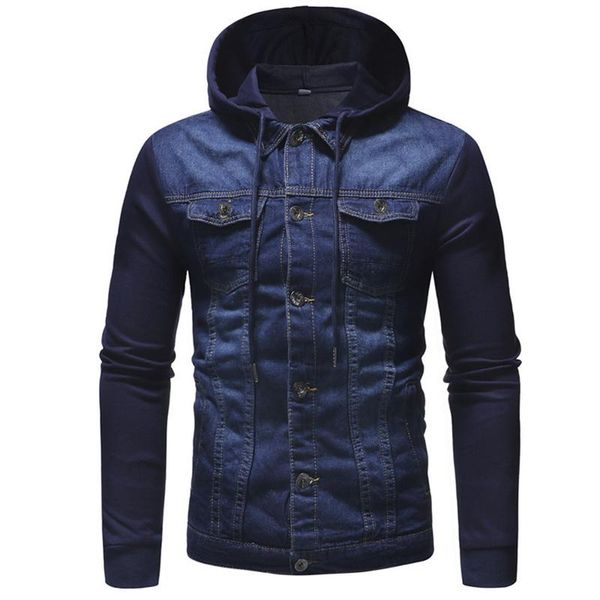 men fashion denim jacket spring autumn hooded jeans patchwork windbreaker overcoats mens casual coats plus size, Black;brown
men fashion denim jacket spring autumn hooded jeans patchwork windbreaker overcoats mens casual coats plus size, Black;brown