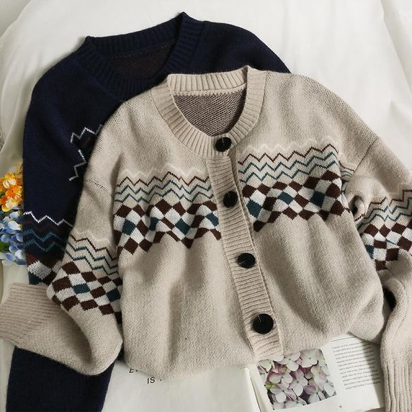 women's knits & tees knitted cardigans woman vintage sweater korean o neck long sleeve women sweaters knit single-breasted outwear, White
women's knits & tees knitted cardigans woman vintage sweater korean o neck long sleeve women sweaters knit single-breasted outwear, White