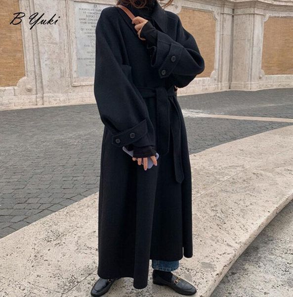 women's wool & blends blessyuki casual lapel single-breasted coat women solid loose belt slim warm woolen female retro all-match elegan, Black
women's wool & blends blessyuki casual lapel single-breasted coat women solid loose belt slim warm woolen female retro all-match elegan, Black