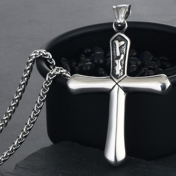 pendant necklaces polished religious cross pendants & for men women stainless steel link chain collar father day gift punk jewelry mn141, Silver
pendant necklaces polished religious cross pendants & for men women stainless steel link chain collar father day gift punk jewelry mn141, Silver