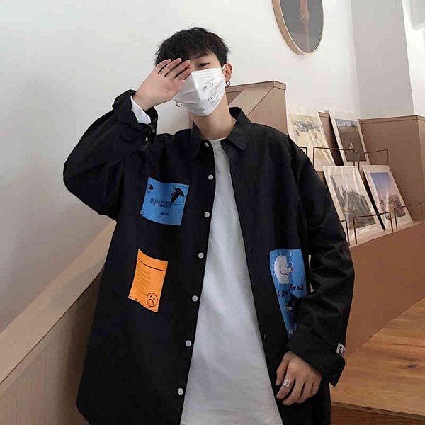 spring and autumn new youth trend visual print loose version fashion casual long-sleeved shirt black / white -xl, White;black
spring and autumn new youth trend visual print loose version fashion casual long-sleeved shirt black / white -xl, White;black