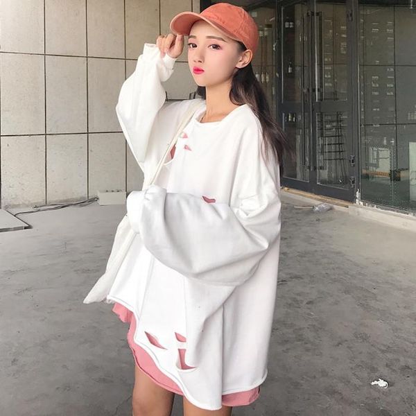 women's hoodies & sweatshirts fashion sweatshirt femme autumn korean ulzzang harajuku hole fake 2 piece long sleeve pullover women, Black
women's hoodies & sweatshirts fashion sweatshirt femme autumn korean ulzzang harajuku hole fake 2 piece long sleeve pullover women, Black
