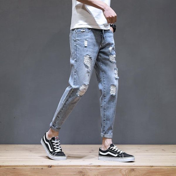 men's jeans summer thin 2021 ankle length pencil trendy brand slim feet korean all-match pants ripped, Blue
men's jeans summer thin 2021 ankle length pencil trendy brand slim feet korean all-match pants ripped, Blue