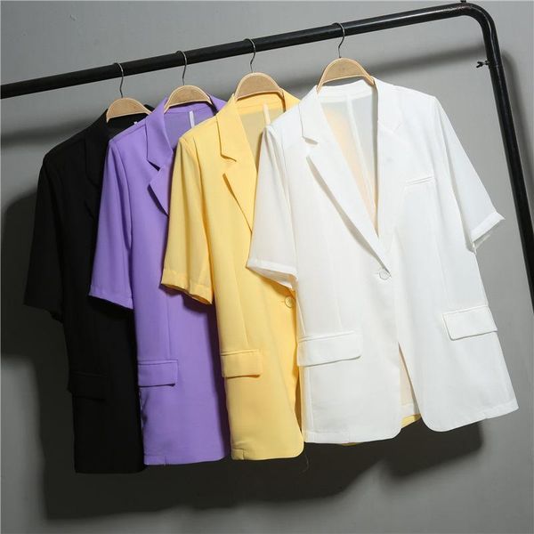 women's jackets short-sleeved chiffon suit jacket female 2021 summer korean loose and thin light coat women sun protection clothing k57, Black;brown
women's jackets short-sleeved chiffon suit jacket female 2021 summer korean loose and thin light coat women sun protection clothing k57, Black;brown