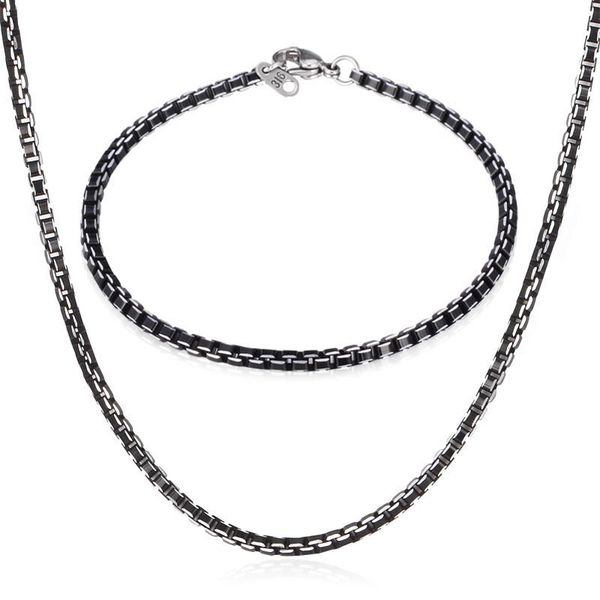 earrings & necklace black box chain set bracelet men's jewelry aluminium alloy trendy sport/causal gift for tiny men nh206, Silver
earrings & necklace black box chain set bracelet men's jewelry aluminium alloy trendy sport/causal gift for tiny men nh206, Silver