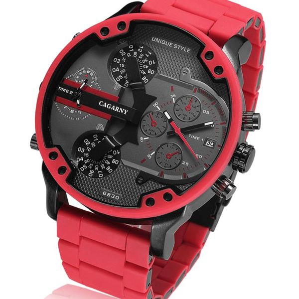 wristwatches 52mm big case quartz watch for men red silicone steel band sports mens watches dual display dz style military relogio masculino, Slivery;brown
wristwatches 52mm big case quartz watch for men red silicone steel band sports mens watches dual display dz style military relogio masculino, Slivery;brown