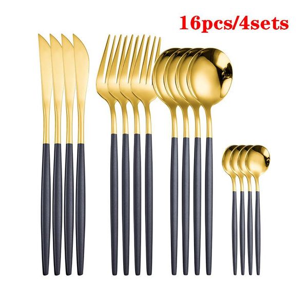 dinnerware sets gold set black stainless steel cutlery kitchen mirror knife fork spoon dinner tableware 16pcs
dinnerware sets gold set black stainless steel cutlery kitchen mirror knife fork spoon dinner tableware 16pcs
