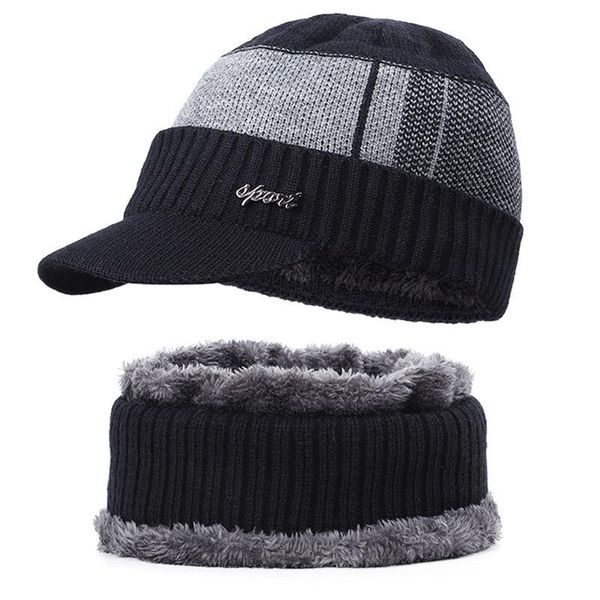 men's knitted warm hat and bib two-piece winter plush wool caps windproof neck guard woolen scarf hiking sport scarves outdoor hats, Black;white
men's knitted warm hat and bib two-piece winter plush wool caps windproof neck guard woolen scarf hiking sport scarves outdoor hats, Black;white