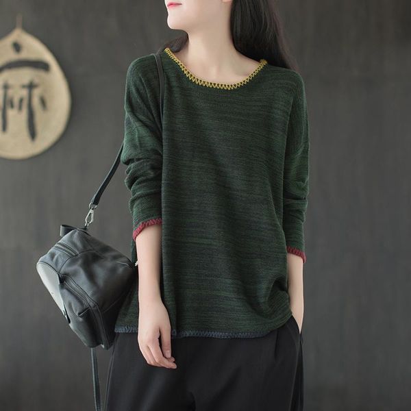 women's sweaters women knitting sweater 2021 autumn retro all-match ladies casual loose pullovers, White;black
women's sweaters women knitting sweater 2021 autumn retro all-match ladies casual loose pullovers, White;black