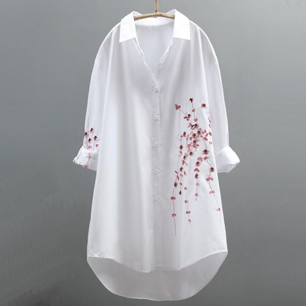 women's blouses & shirts 2021 plus size women casual loose long sleeve cotton blouse embroidery summer autumn ladies streetwear, White
women's blouses & shirts 2021 plus size women casual loose long sleeve cotton blouse embroidery summer autumn ladies streetwear, White
