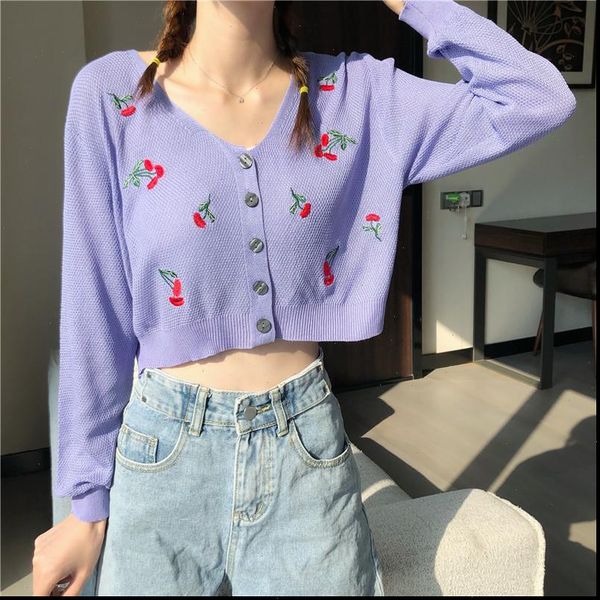 women womens sweaters v neck knitted casual cardigans lady embroideried full lantern sleeve thin cardigan outwear crop female, White;black
women womens sweaters v neck knitted casual cardigans lady embroideried full lantern sleeve thin cardigan outwear crop female, White;black