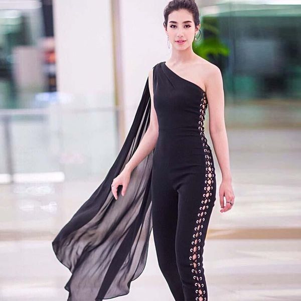 women's jumpsuits & rompers erdaoben full length celebrity runway womens jumpsuit black deep one shoulder playsuits long voile batwing, Black;white
women's jumpsuits & rompers erdaoben full length celebrity runway womens jumpsuit black deep one shoulder playsuits long voile batwing, Black;white