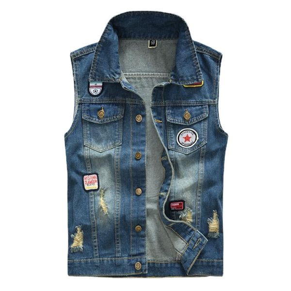 men's vests denim sleeveless jacket men fashion ripped cotton jean gilet casual jeans waistcoat cowboy hip hop streetwear clothing, Black;white
men's vests denim sleeveless jacket men fashion ripped cotton jean gilet casual jeans waistcoat cowboy hip hop streetwear clothing, Black;white