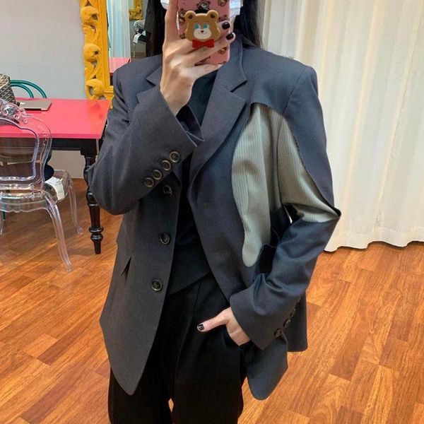 women's suits & blazers getspring women blazer patchwork color matching gray long sleeve all match retro casual suit coats autumn and w, White;black
women's suits & blazers getspring women blazer patchwork color matching gray long sleeve all match retro casual suit coats autumn and w, White;black
