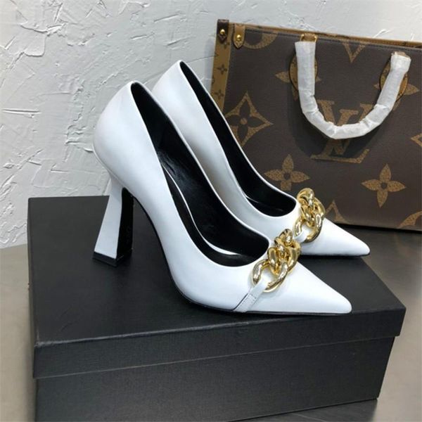 dress shoes metal chain design ladies high-heeled with pointed toe fashion spring and autumn party, Black
dress shoes metal chain design ladies high-heeled with pointed toe fashion spring and autumn party, Black