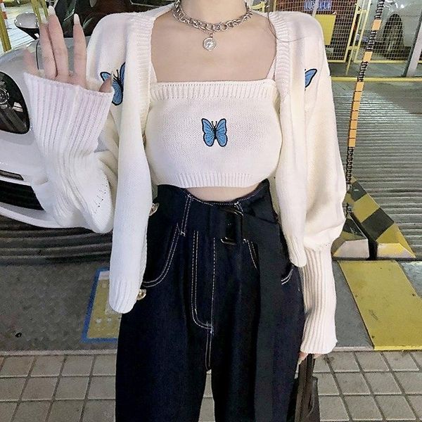 women's knits & tees butterfly embroidery short sweater spring and autumn sweet fashion knitted cardigan, White
women's knits & tees butterfly embroidery short sweater spring and autumn sweet fashion knitted cardigan, White