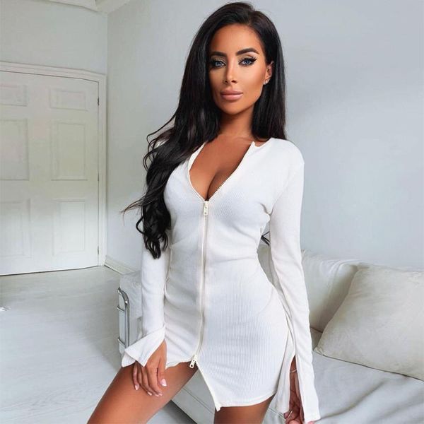 women bodycon dress v-neck skinny dresses elegant woman long sleeve zipper stretch pencil party vestido casual, Black;gray
women bodycon dress v-neck skinny dresses elegant woman long sleeve zipper stretch pencil party vestido casual, Black;gray