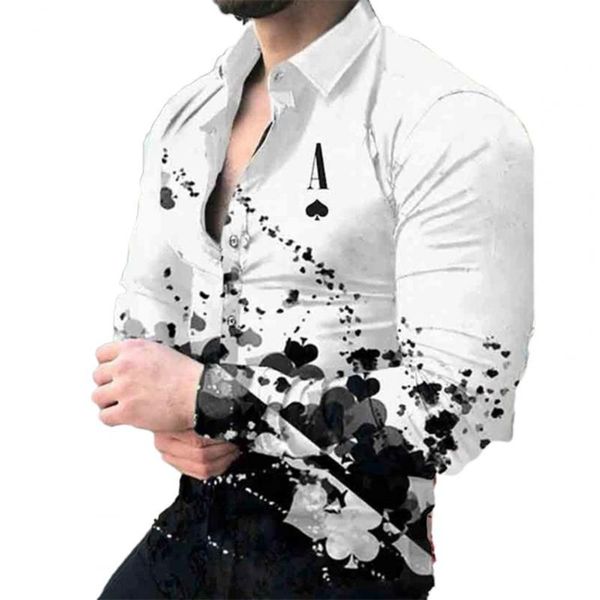 men's casual shirts men shirt printing long sleeve colorful print single-breasted spring autumn turn-down collar for daily office wear, White;black
men's casual shirts men shirt printing long sleeve colorful print single-breasted spring autumn turn-down collar for daily office wear, White;black