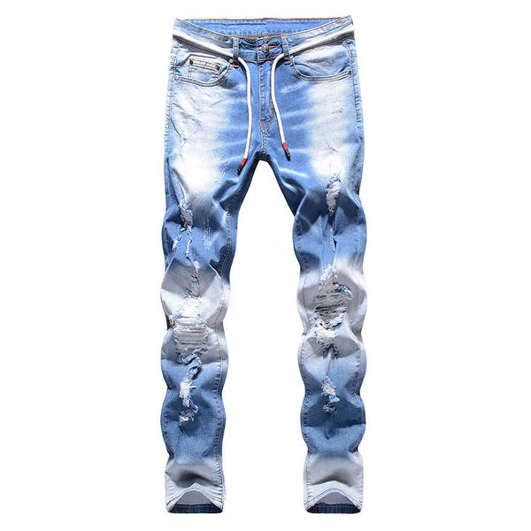 men's jeans light blue holes ripped stretch denim streetwear slim skinny destroyed pants trousers vz58
men's jeans light blue holes ripped stretch denim streetwear slim skinny destroyed pants trousers vz58