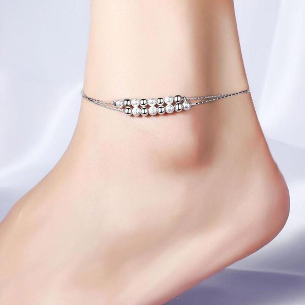 anklets fashion 925 silver women double round bead two chains trendy girl, Red;blue
anklets fashion 925 silver women double round bead two chains trendy girl, Red;blue