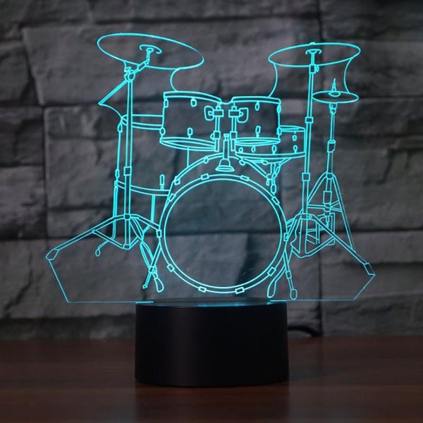 night lights creative drum set 3d lamp 7 color change remote/ touch switch led light musical instruments atmosphere
night lights creative drum set 3d lamp 7 color change remote/ touch switch led light musical instruments atmosphere