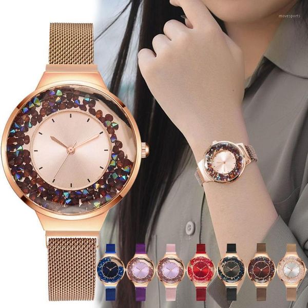 luxury women magnet watch fashion rose gold ladies crystal quartz wrist watches casual female bracelet clocks wristwatches, Slivery;brown
luxury women magnet watch fashion rose gold ladies crystal quartz wrist watches casual female bracelet clocks wristwatches, Slivery;brown