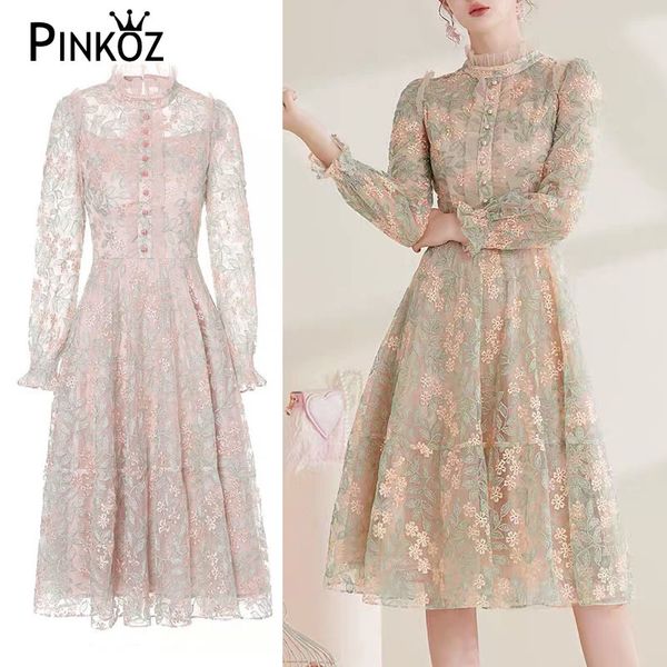 designer style flowe embroideried mesh stand collar buttons long sleeve a-line women's dress high waist dresses robe 210421, Black;gray
designer style flowe embroideried mesh stand collar buttons long sleeve a-line women's dress high waist dresses robe 210421, Black;gray