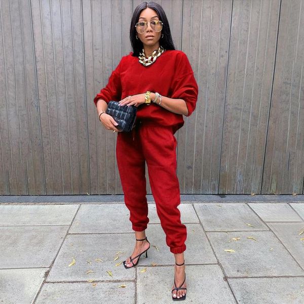 women's two piece pants plsw sets women streetwear red long sleeve tracksuits casual solid color sporty o-neck oversized fashion sweats, White
women's two piece pants plsw sets women streetwear red long sleeve tracksuits casual solid color sporty o-neck oversized fashion sweats, White