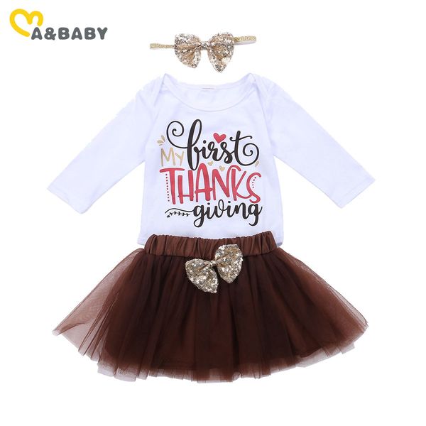 0-18m born infant baby girls my first thanksgiving day clothes set letter romper tulle skirt sequin headband costumes 210515, White
0-18m born infant baby girls my first thanksgiving day clothes set letter romper tulle skirt sequin headband costumes 210515, White