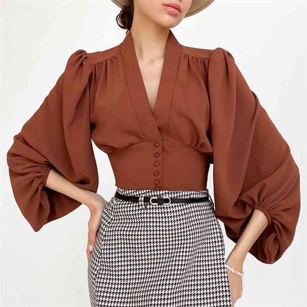 elegant casual v neck white shirt long sleeve button fit office high street spring autumn fashion blouse 210517
elegant casual v neck white shirt long sleeve button fit office high street spring autumn fashion blouse 210517