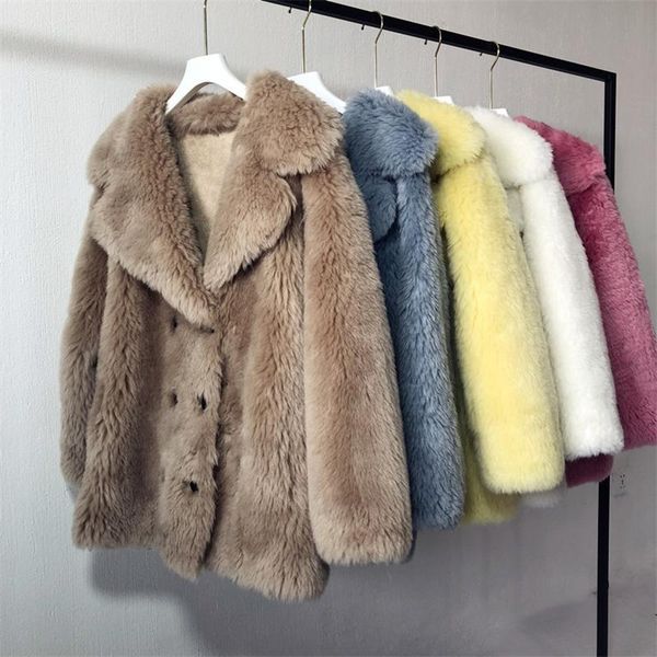 women's fur & faux 2021 genuine wool soft winter button turn down collar women jackets real shearing sheep coats female, Black
women's fur & faux 2021 genuine wool soft winter button turn down collar women jackets real shearing sheep coats female, Black