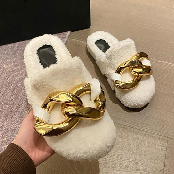 slippers big metal chain fur mules female thicken soled fleeces slides winter shoes warm creepers cover toe lambswool women 2021, Black
slippers big metal chain fur mules female thicken soled fleeces slides winter shoes warm creepers cover toe lambswool women 2021, Black
