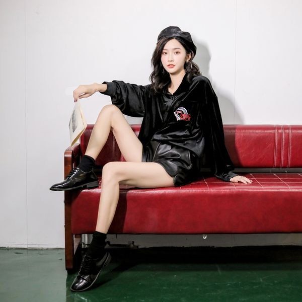 women's two piece pants autumn black velvet blouse long sleeve loose letter embroidered shirt oversized casual fall women fash, White
women's two piece pants autumn black velvet blouse long sleeve loose letter embroidered shirt oversized casual fall women fash, White