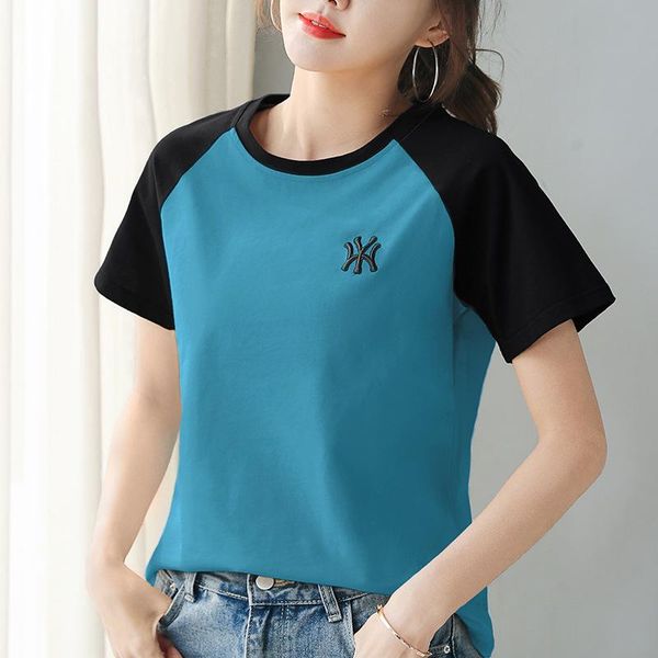 women's t-shirt pure cotton short-sleeve women 2021 summer loose large size ladies casual stitching o-neck geometric pullover, White
women's t-shirt pure cotton short-sleeve women 2021 summer loose large size ladies casual stitching o-neck geometric pullover, White