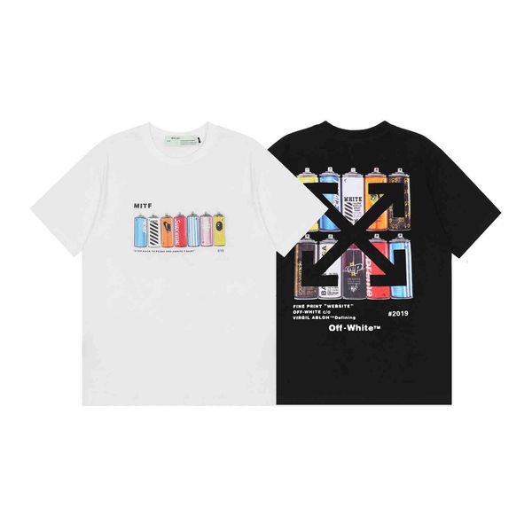 t shirt fashion brand arrow warning line paint spray bottle printing short sleeve round ne cotton t-shirt summer men and women, White;black
t shirt fashion brand arrow warning line paint spray bottle printing short sleeve round ne cotton t-shirt summer men and women, White;black
