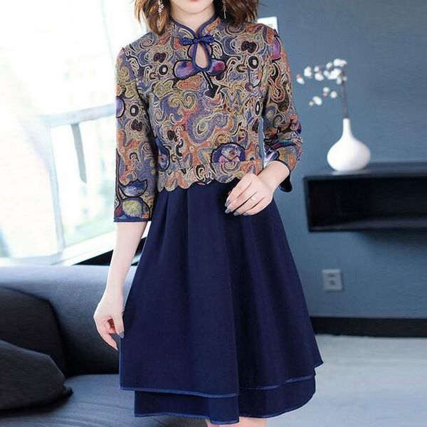 casual dresses 2021 spring women print button zipper hollow out a line high waist dress stand vintage middle aged dc812, Black;gray
casual dresses 2021 spring women print button zipper hollow out a line high waist dress stand vintage middle aged dc812, Black;gray