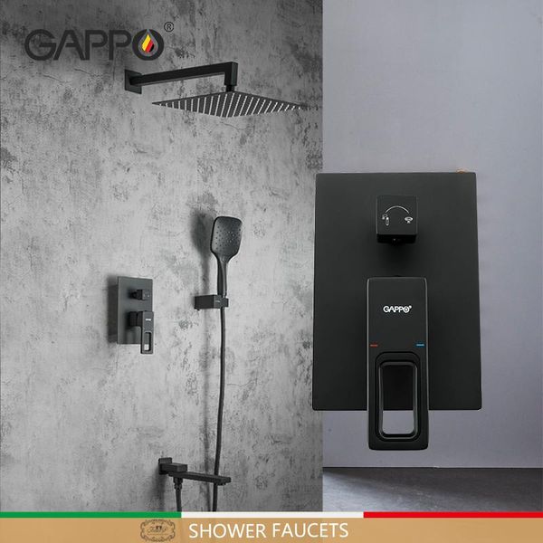 gappo black shower faucet bathroom concealed mounted mixer brass bathtub rainfall set and cold g7117-6 sets
gappo black shower faucet bathroom concealed mounted mixer brass bathtub rainfall set and cold g7117-6 sets