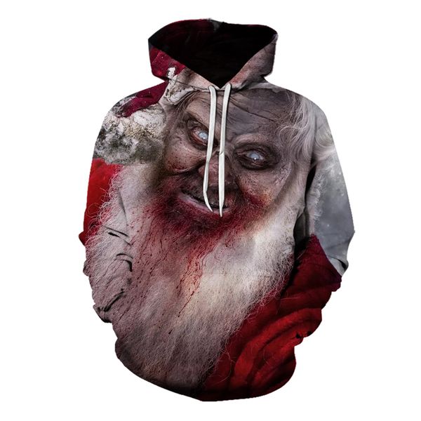 men's christmas devil old man pattern 3d printing long-sleeved hooded sweater, White;black
men's christmas devil old man pattern 3d printing long-sleeved hooded sweater, White;black